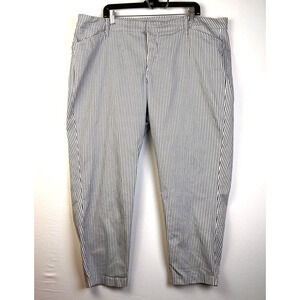 Old Navy Pixie Pants Women's 22 Long Black White Railroad Stripe Casual